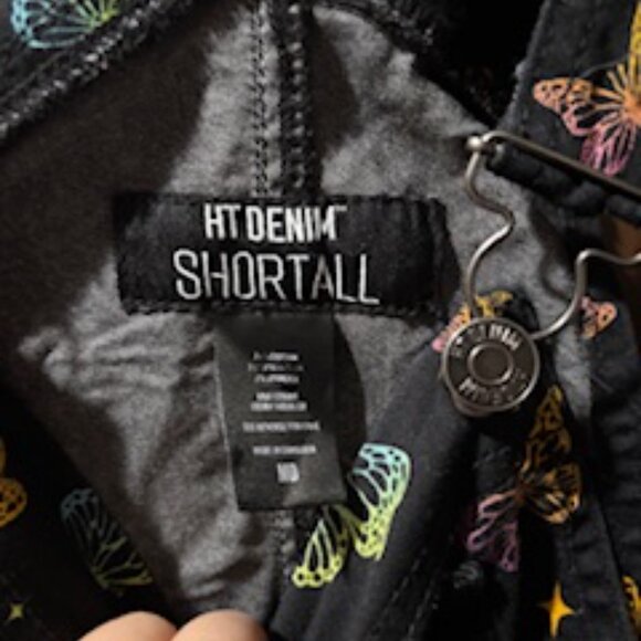 HT Black Rainbow Butterfly Print Shortalls - Picture 3 of 3